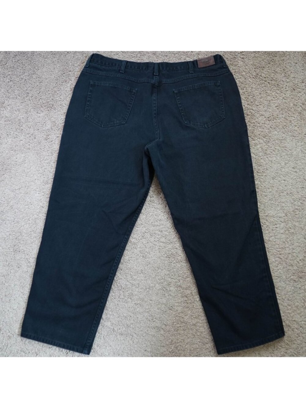 LL Bean Comfort Waist Jeans Mens Tag 42x29 Act 40x28 Black Straight Leg Denim - Picture 2 of 10